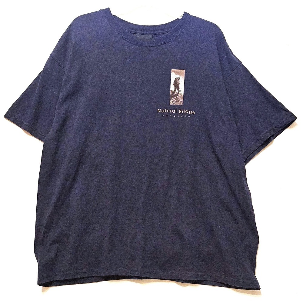 Huge Natural Bridge Virginia Graphic T-Shirt Navy Blue Mens XL Nature Quote